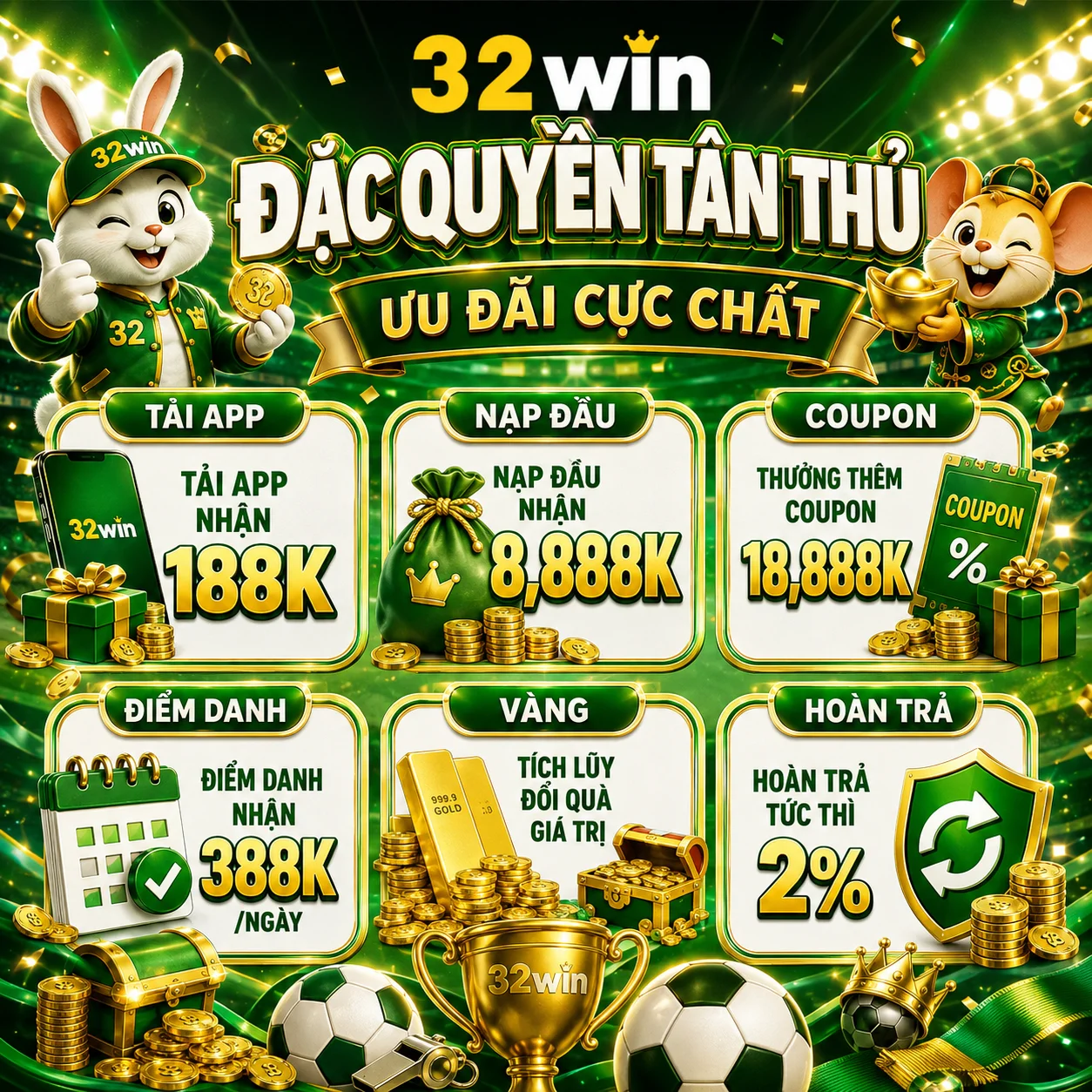 khuyến mãi đặc trung của nhà cái 32win chính thức